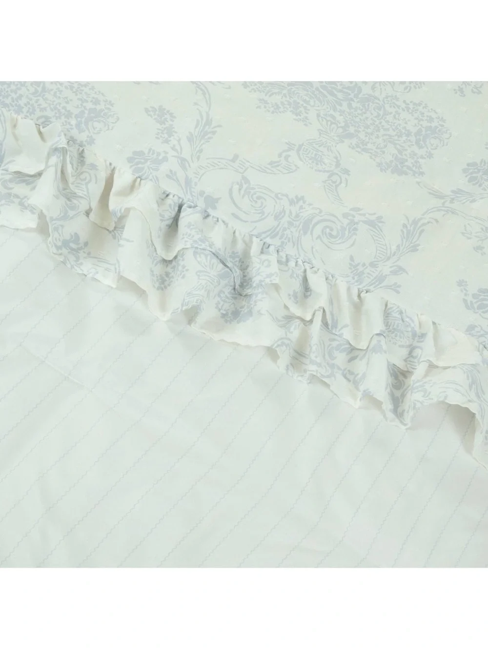 NEW! Harlow & Wren - Full/Queen Ruffle Comforter Set, Blue Floral, French Toile